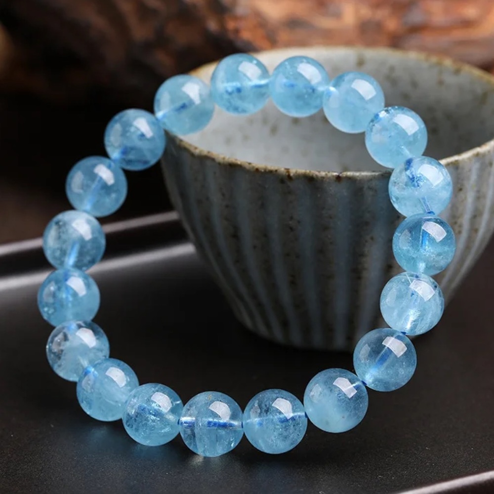 High quality vibrant aquamarine, bracelets - Picture 3 of 4